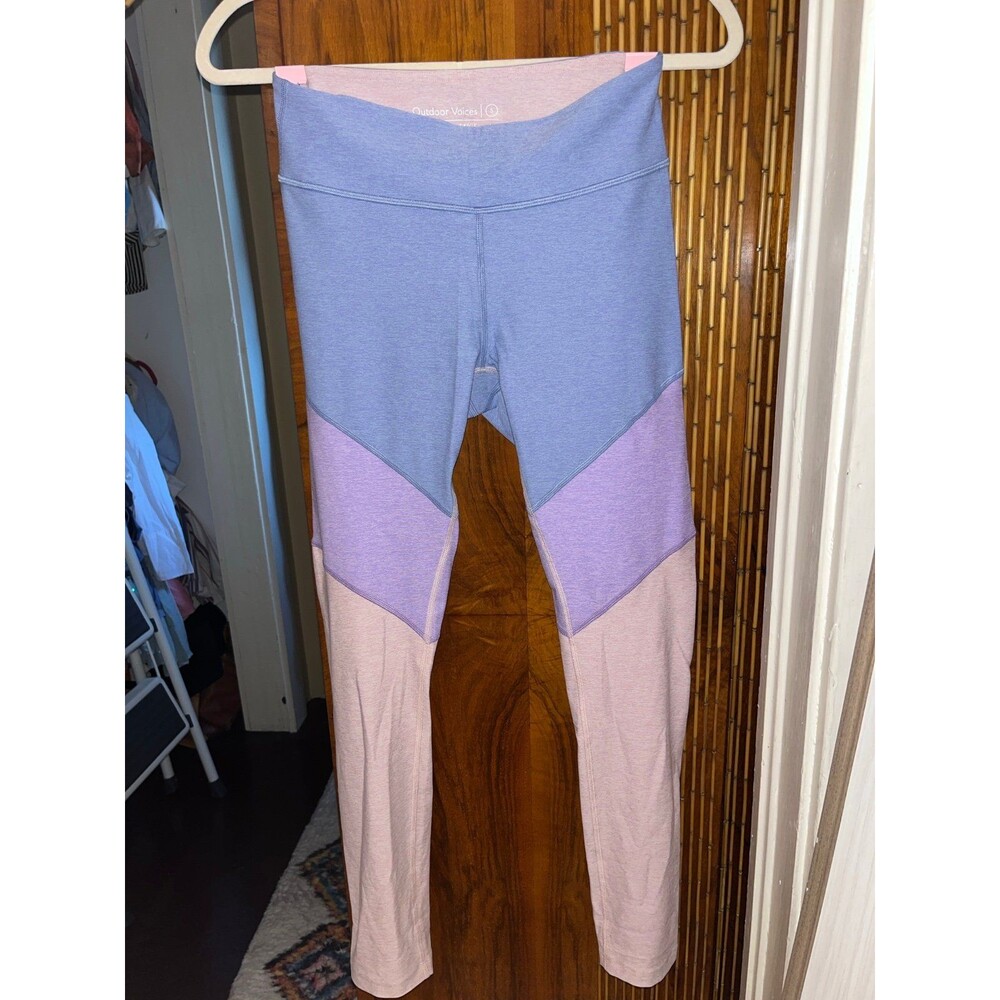 NWOT Outdoor Voices Tri-Tone Leggings in Lilac, Lavender, and Dahlia